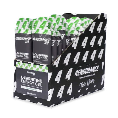 24 x 60 ml Energy Gel with L-Carnitine Box 4Endurance Pro Lemon Green Tea