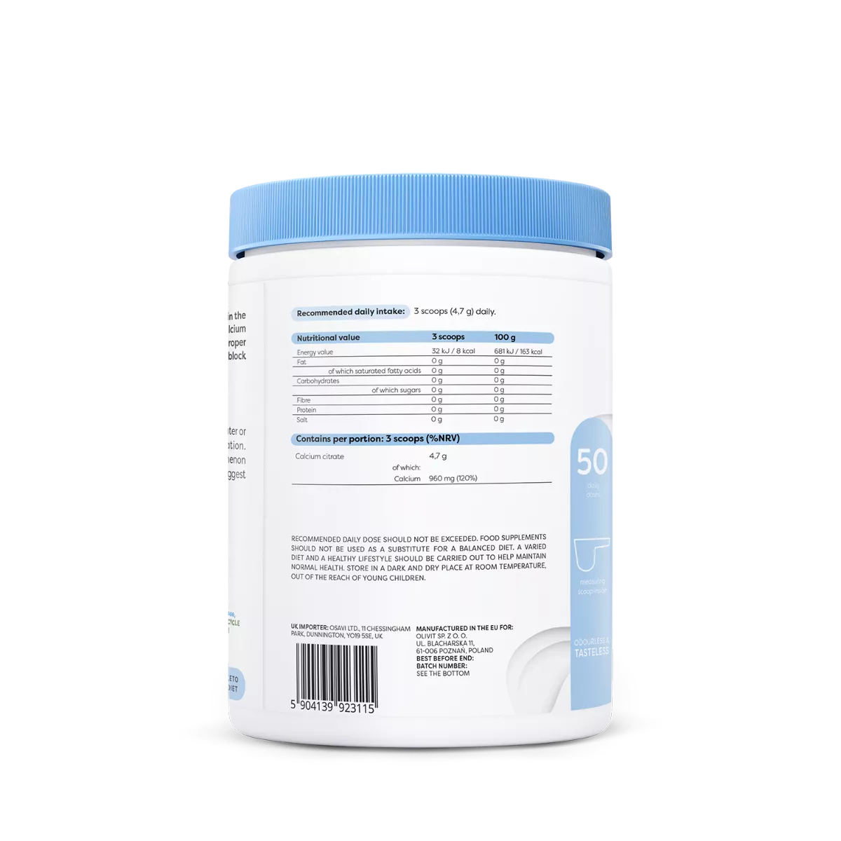 Calcium citrate, powder – 240 grams