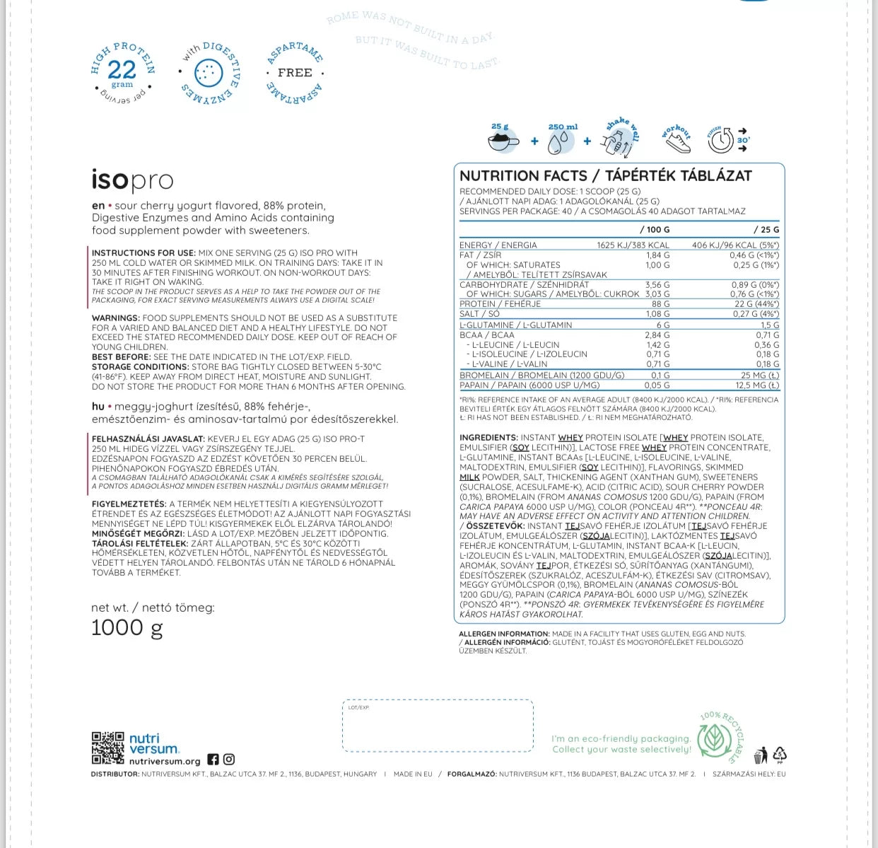 ISO Pro 1kg – Nutriversum